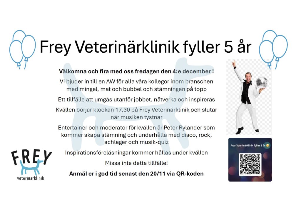 Välkommen på AW för alla kollegor att fira att Frey fyller 5 år !